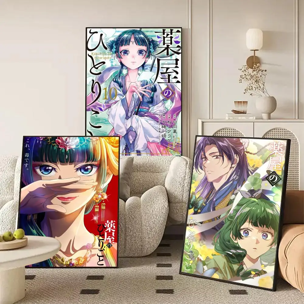 يوميات الصيدلية أنيمي Maomao اللوحة الخط قماش ملصق جدار الفن الداخلي المدخل ديكور المنزل هدايا العيد