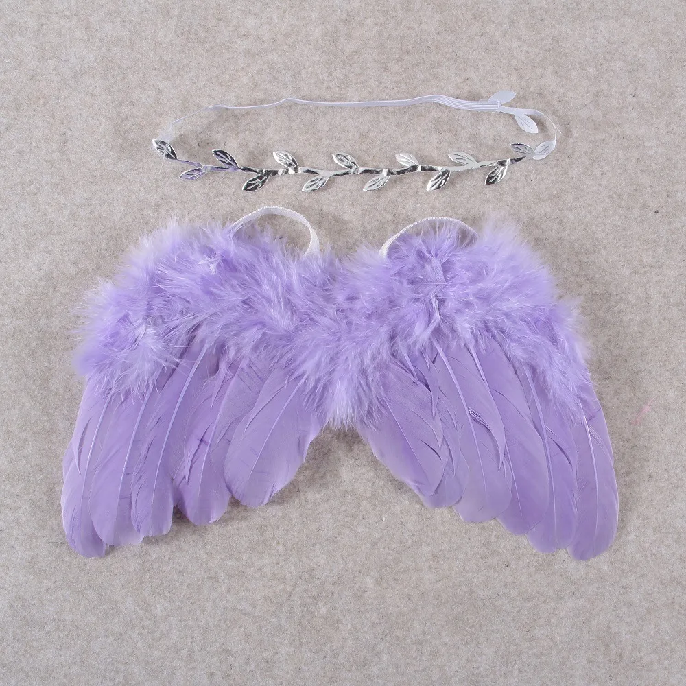 White/Pink Cute Newborn Feather Wings Wings Hair Accessories Newborn Photography Clothing Soft Flower