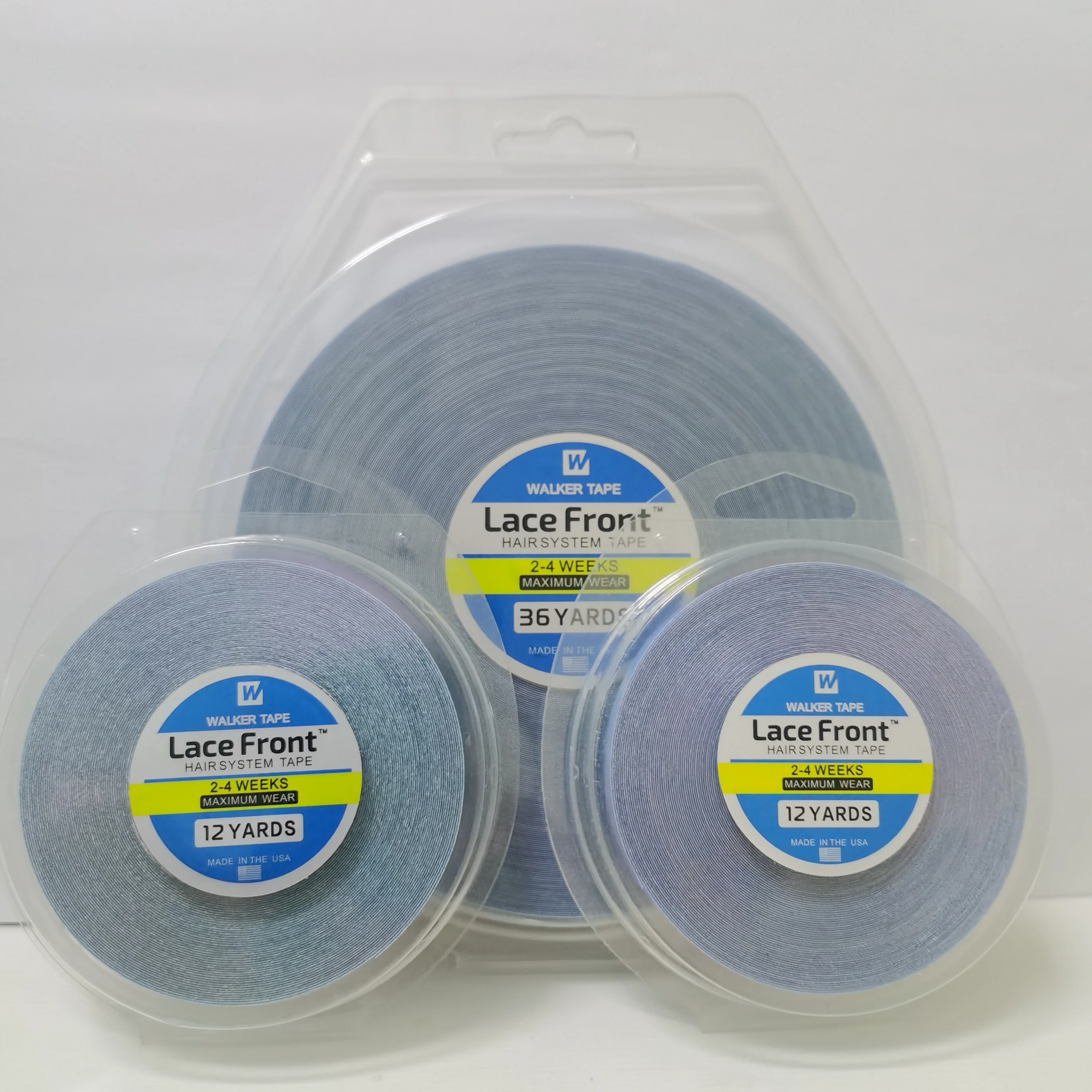 0.8/1.0/2 センチメートル幅 3/12/36 サイズシェルブルー強力テープ両面テープレースフロントテープヘアバンドかつらテープ