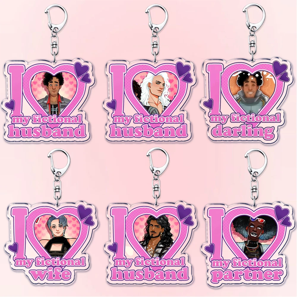 Porte-clés en forme de cœur rose, populaire, j'aime mon mari fictif, pour accessoires, Date, tout, jeu, bijoux, Fans, amis, cadeaux