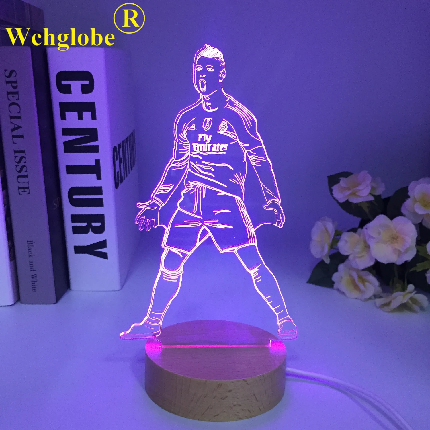 Perfect Holiday Gift for Skating Sports Enthusiasts - Stylish and Unique LED Football Players 3D Visual Night Light Desk Lamp - 