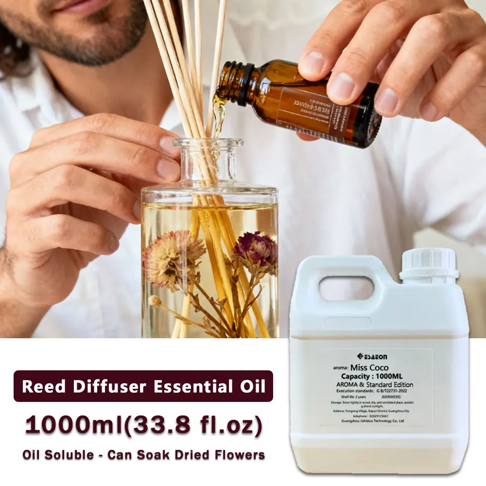 

ESAEON 1000ml (33.8 fl.oz) Miss Coco/Sheraton Essential Oils - For Hotel/Bar/Toilet/Office Reed Diffuser & Fireless Aromatherapy