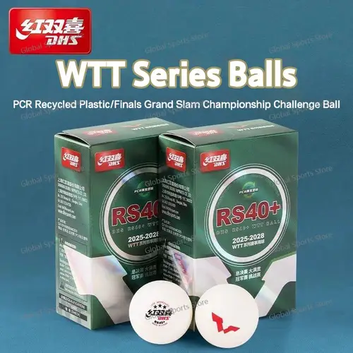 Pelotas de tenis de mesa originales DHS, 6 unids/caja, nuevo Material RS40 + pelota de pingpong 2025 WTT, competición, pelotas de tenis de mesa de 3 estrellas
