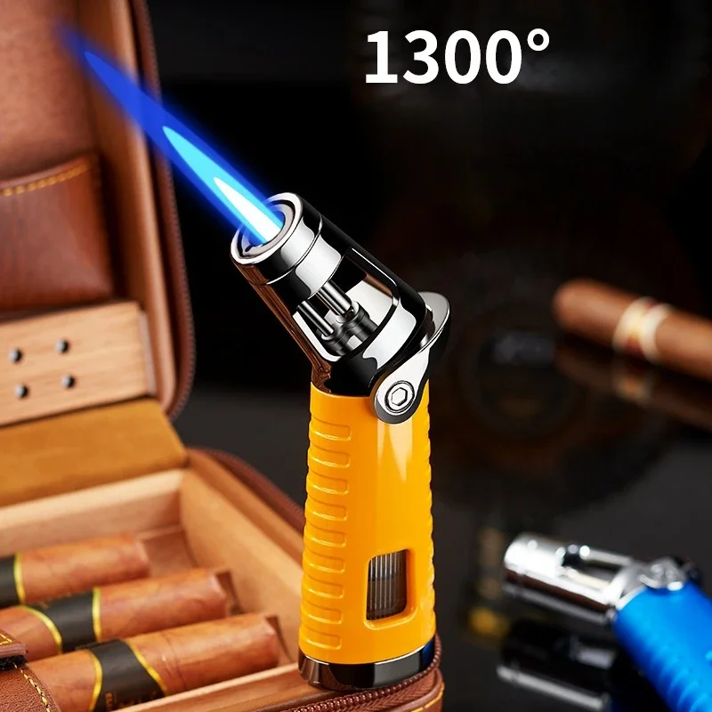Newly Fashionable metal windproof inflatable lighter intense fire direct spray moxibustion cigar kitchen outdoor BBQ spray gun
