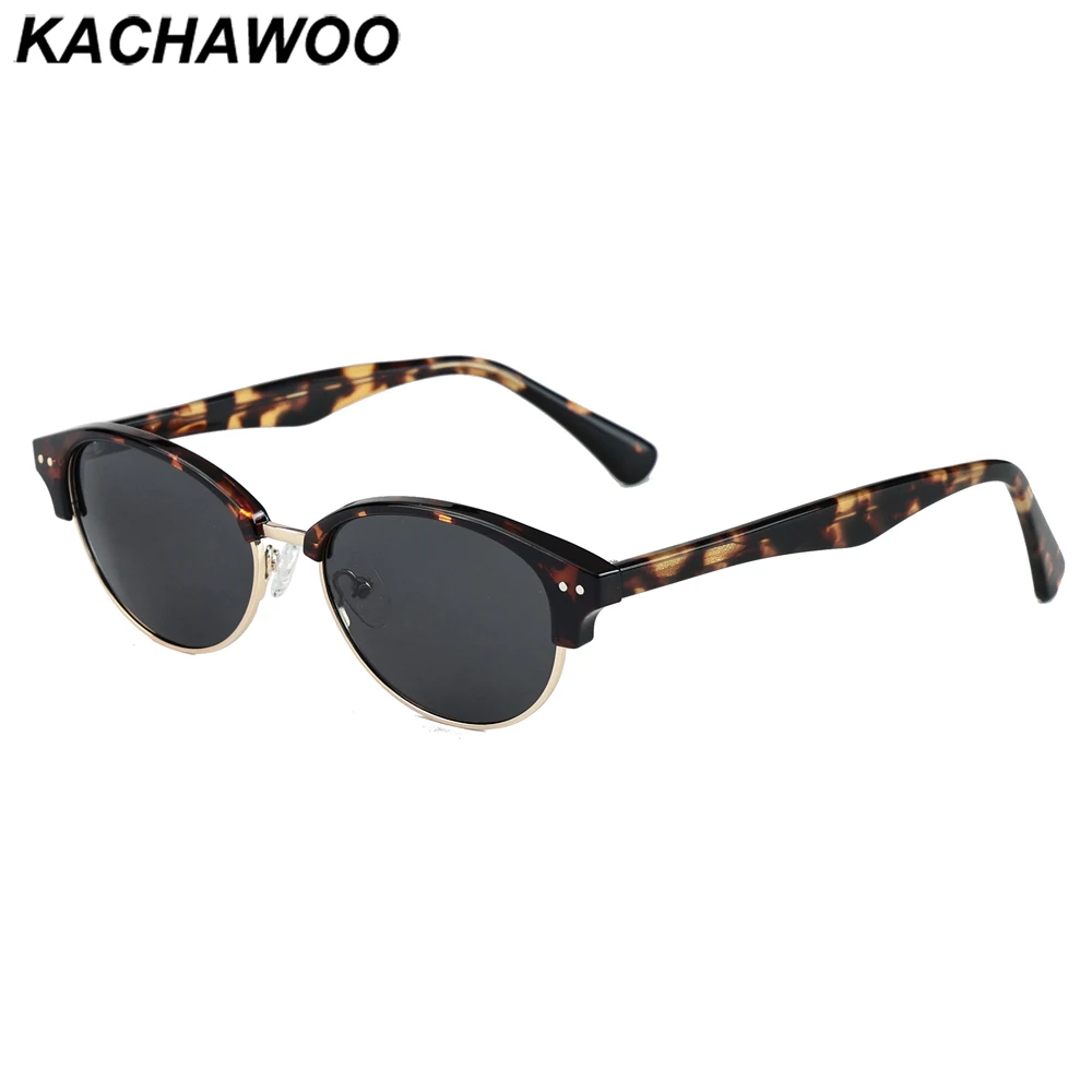 

Kachawoo polarized sunglasses half frame TR90 acetate fashion sun glasses for women men unisex outdoor Summer shades leopard