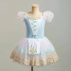 Vestido de Ballet Giselle para niñas, de Ballet profesional tutú, disfraces de bailarina para niños, Ropa de baile de rendimiento, faldas de tutú de baile