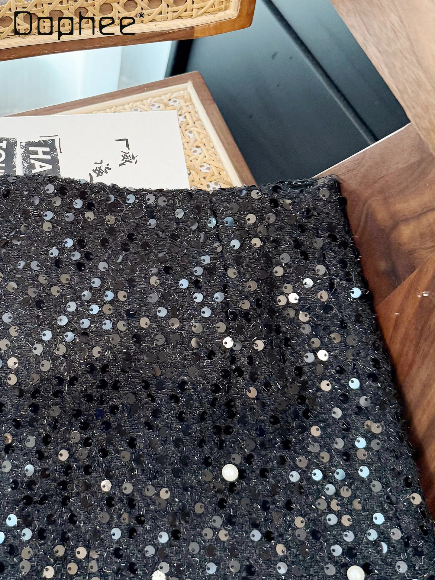 Heavy Sequin Embellished Beaded Floral Mini Skirt Women 2025 Winter Korean Chic Versatile High Waist Slim Black A-line Skirts