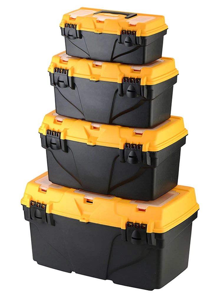 

WEELEE 12/15-дюймовый аппаратный ящик для инструментов, пластиковый толстый комбинированный чемодан, электрик, плотник, ящик для хранения электрической дрели