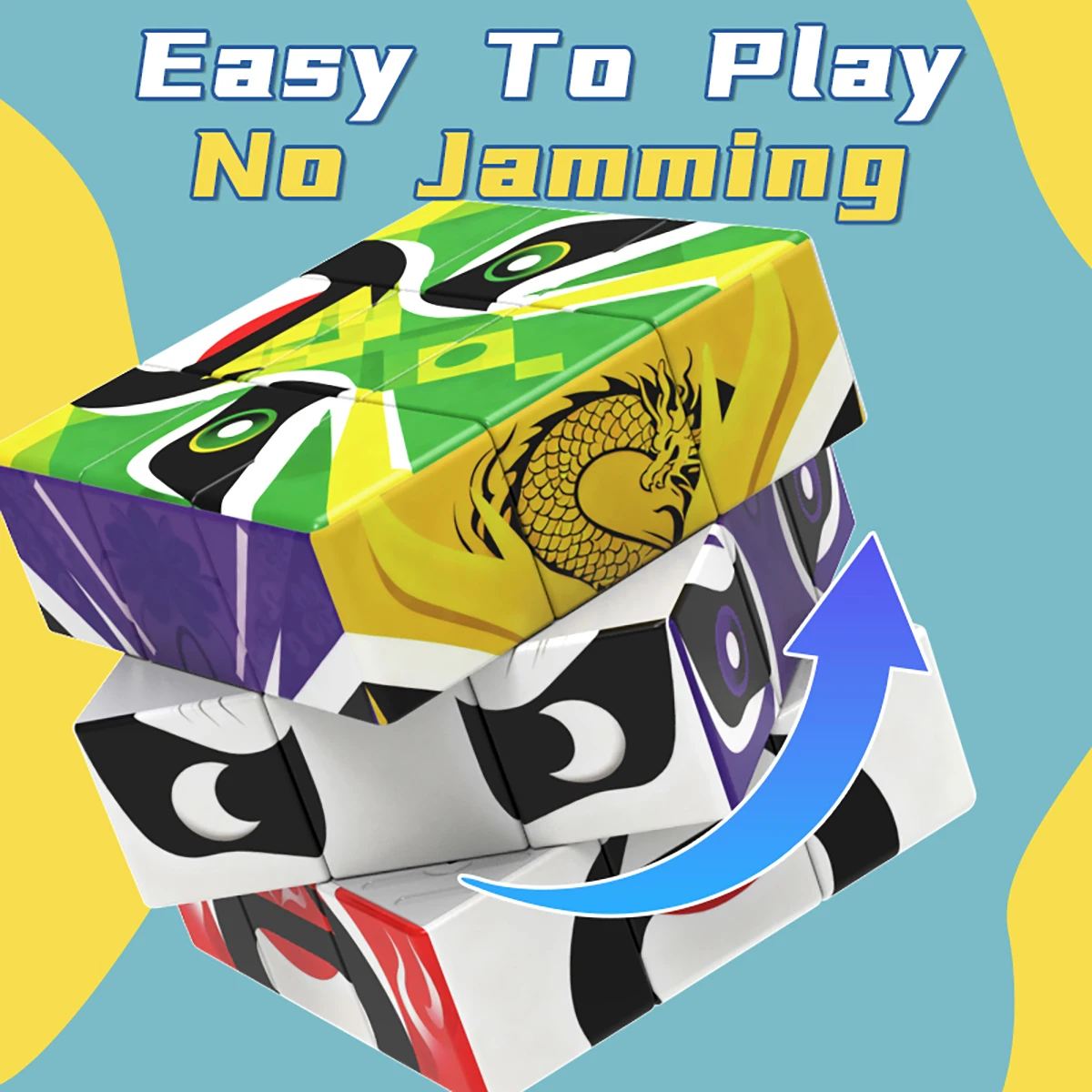 ลูกบาศก์มายากล 3x3x3 หมุนเร็ว พิมพ์ลาย UV เปลี่ยนหน้าได้ ช่วยคลายเครียด ปริศนาเกมระดับมืออาชีพ ของเล่นเด็ก ของขวัญ