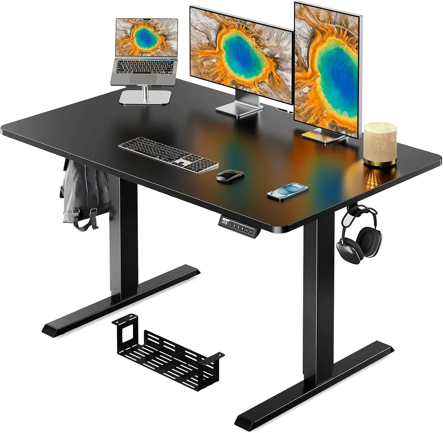 Whole Piece Standing Desk with 48x30 inch Desktop, Adjustable Stand Up Desk for Home Office, Electric Computer Desk