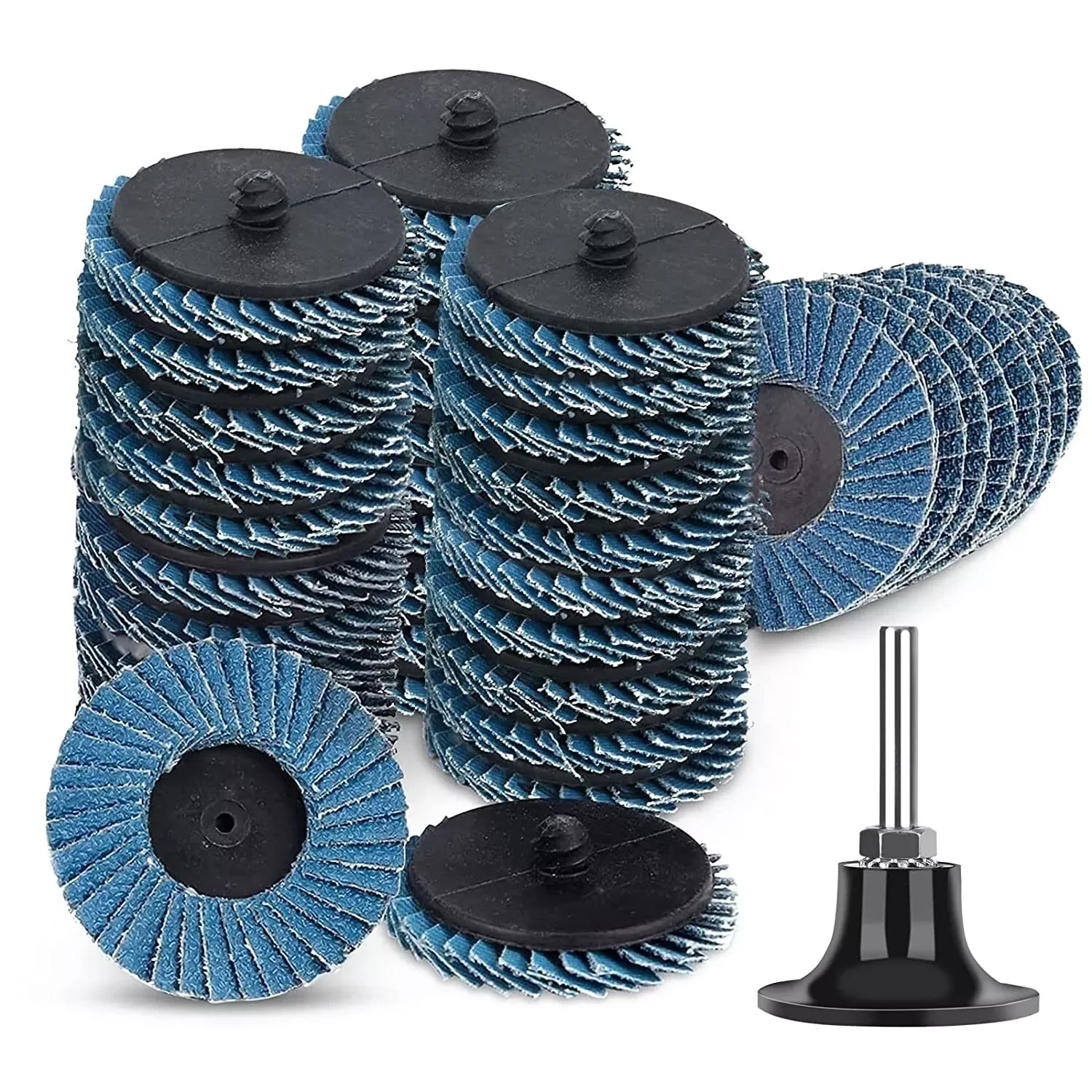 50pcs-2'-zirconia-quick-change-sanding-discs-roll-lock-r-type-sandpaper-abrasive-disc-50mm-1-4'-holder-paint-rust-removal