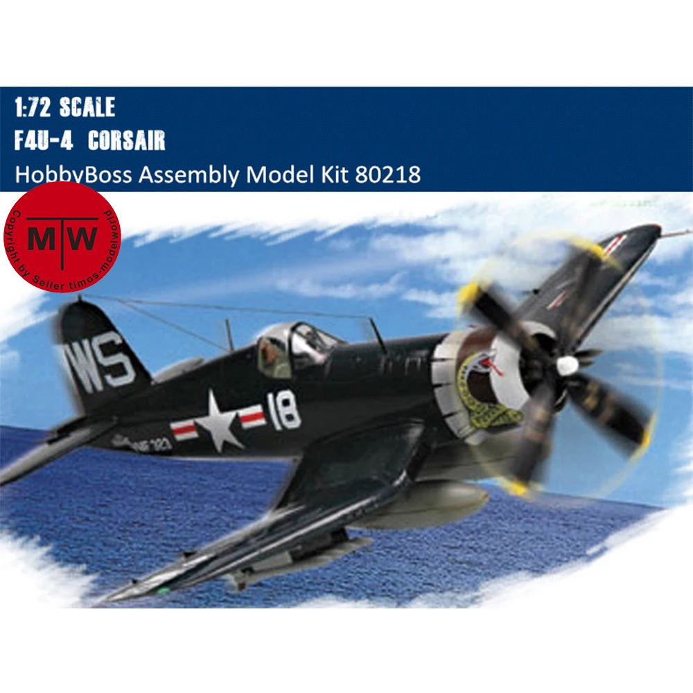 

HobbyBoss 80218 1/72 Scale F4U-4 Corsair Fighter Plastic Military Assembly Aircraft Model Kits