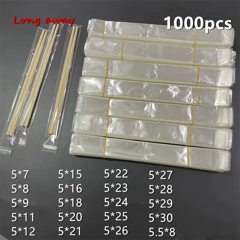 Width 5cm Long Transparent Self Adhesive Seal Bags OPP Plastic Cellophane Bags Neckness Chopsticks Jewelry Packaging Bag