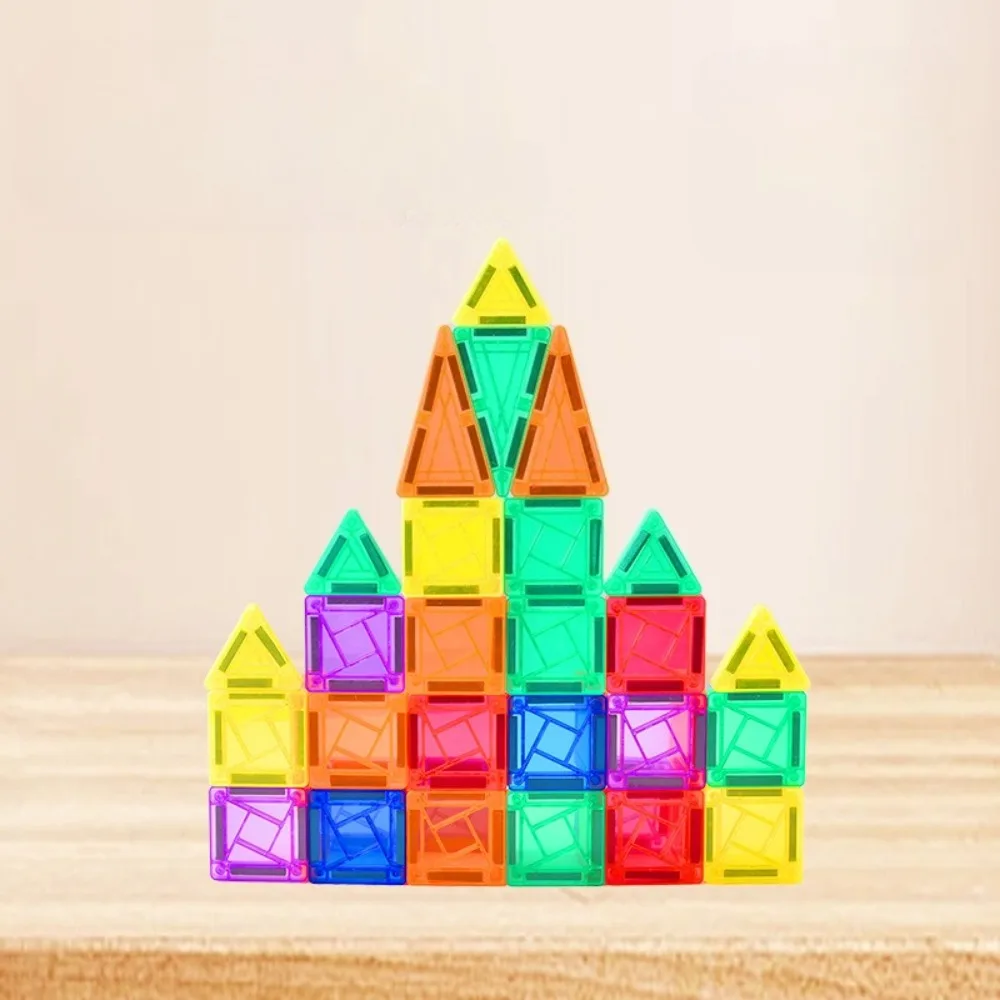 56pcs Travel Magnetic Tiles Building Blocks with Storage Box Portable 3D Magnet Blocks for Kids Children, Random Color
