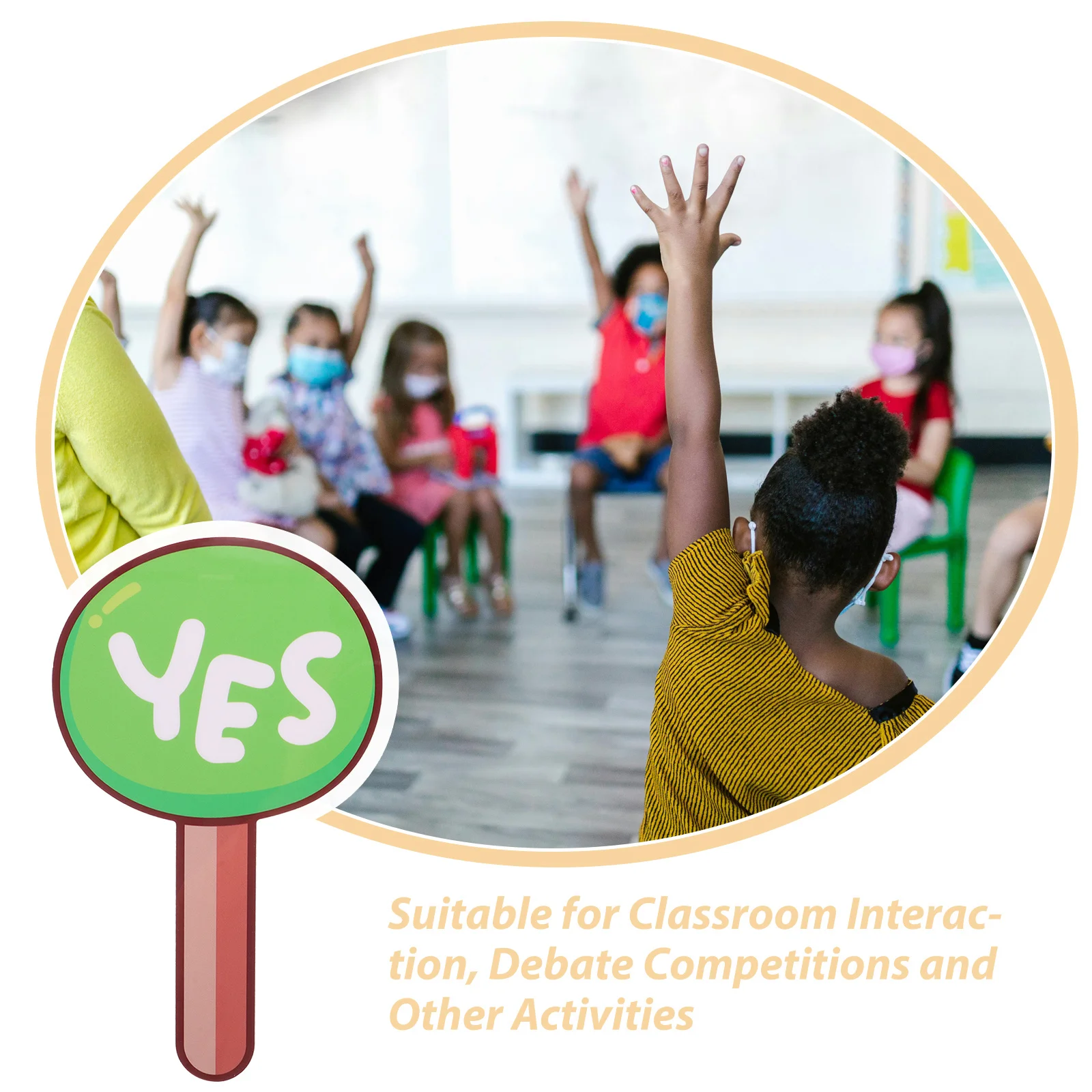 2Pcs Handheld Voting Board Set PVC Yes No Paddle for Classroom Teacher Judging Tool Reusable School Game Activity Supply