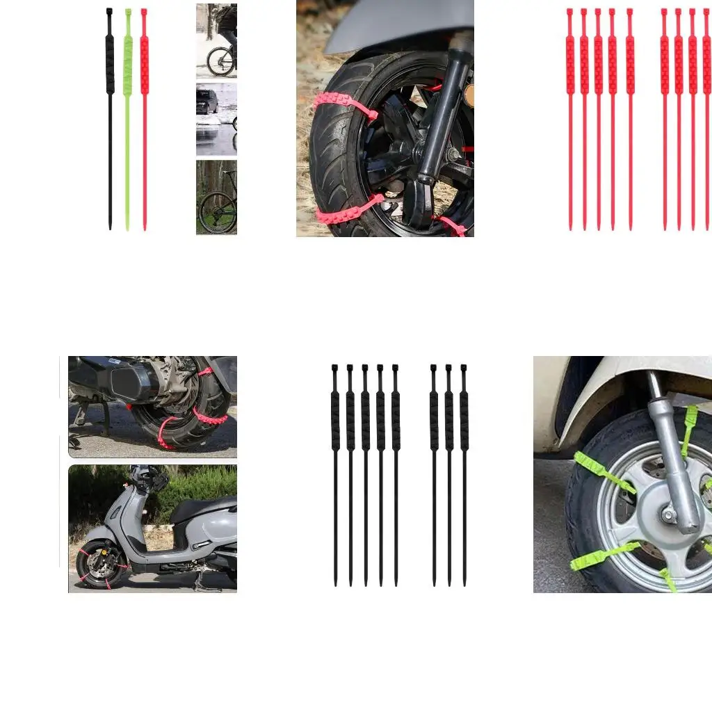  10Pcs Winter Car Snow Chain Antiskid Car Motorcycle Outdoor Snow Tire Emergency Anti-Skid Tyre Chains