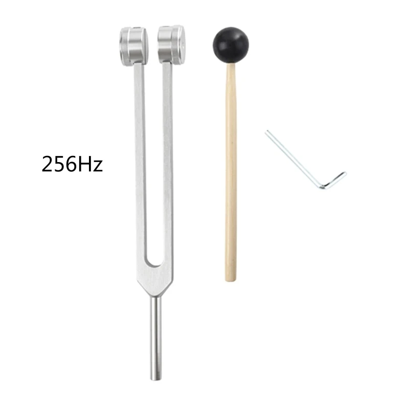 L69A 256 Hz Tuning Fork Medical Healing Instrument Aluminum with  Hammer A Repair Tool Human biofield diapa son