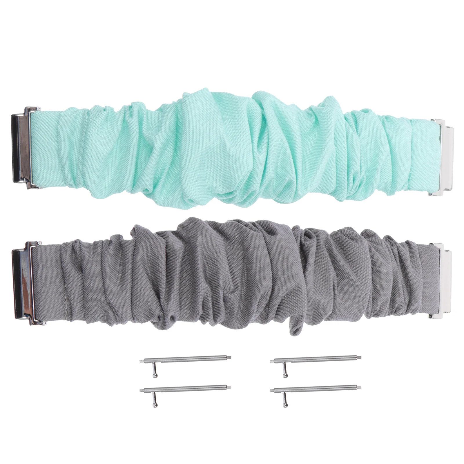 

2Pcs Washable Flexible Cloth Watch Strap No Allergy Good Flexibility for 2 Fashionable Chic Wrist Band