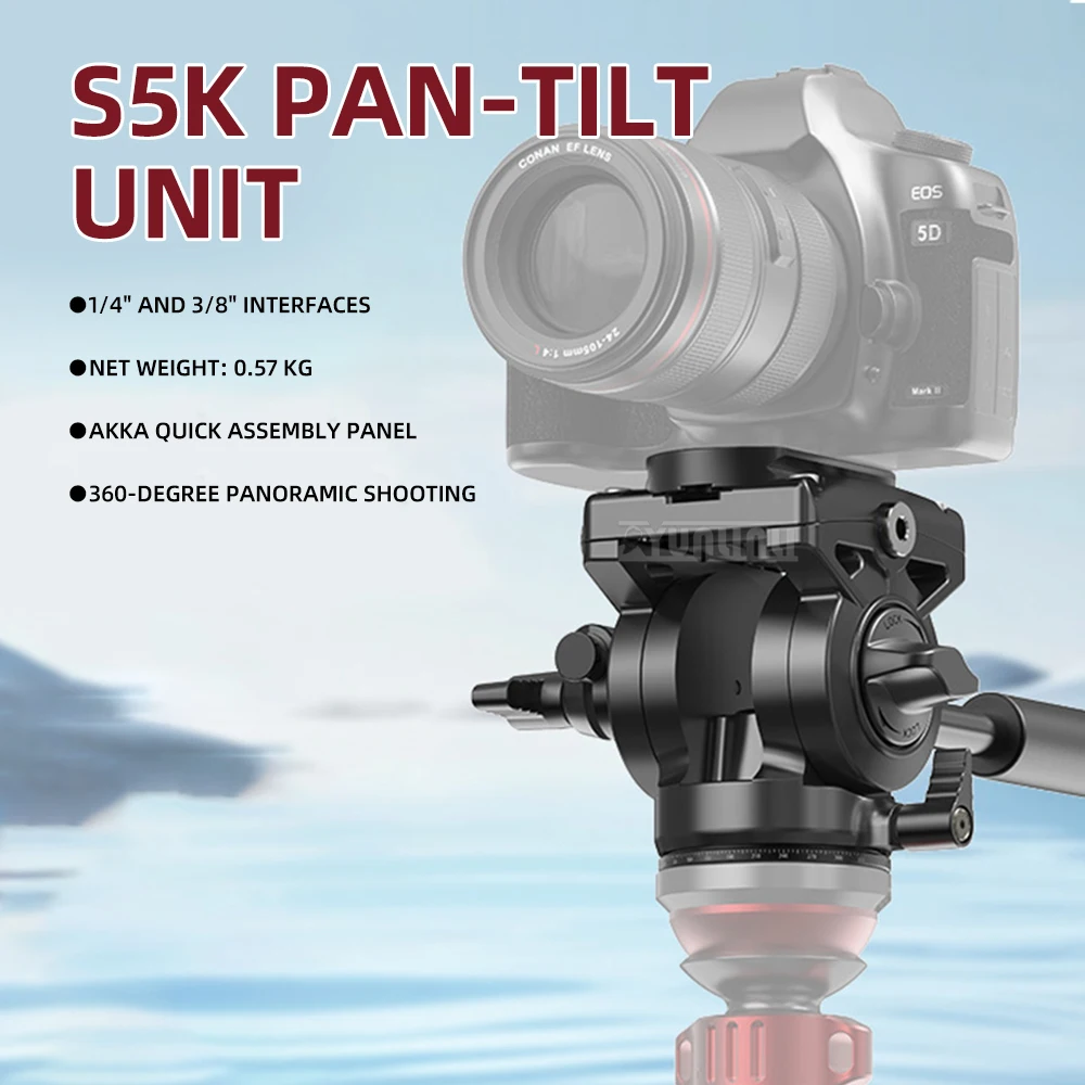 Aluminum alloy camera photography gimbal Swivel panoramic tripod Universal slide rail flat mouth hydraulic head