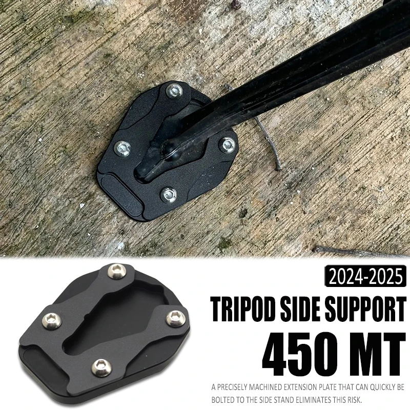 

For CFMOTO 450MT MT450 CF 450 MT 2024 2025 Motorcycles Accessories CNC Foot Side Stand Enlarger Plate Pad Kickstand Extension