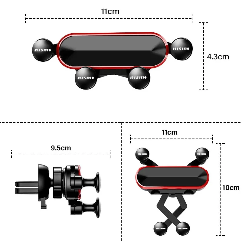 Para nismo nissan qashqai juke x-trail tiida teana suporte do telefone de ventilação de ar do carro braçadeira automática suporte suporte de telefone de ventilação de ar do carro