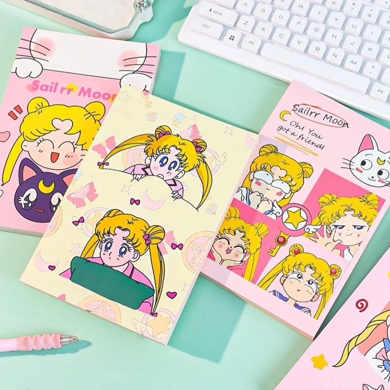 New Anime Sailor Moon Series A5 Color Page Notebook Cartoon Creativity Cute Pattern Full Color Printing Tearable Notebook