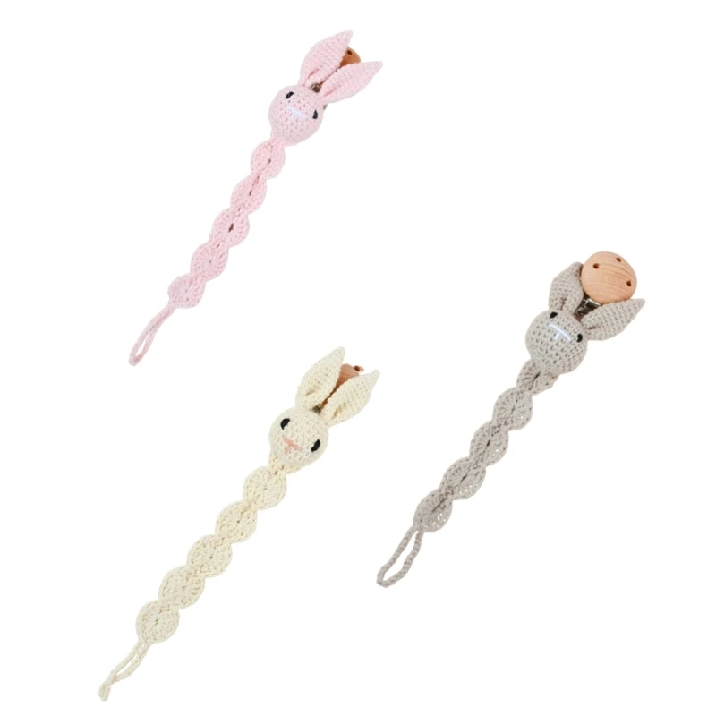 Pacifier Clip Neutral Rabbit Pacifier Leash for Boys & Girls for Pacifiers