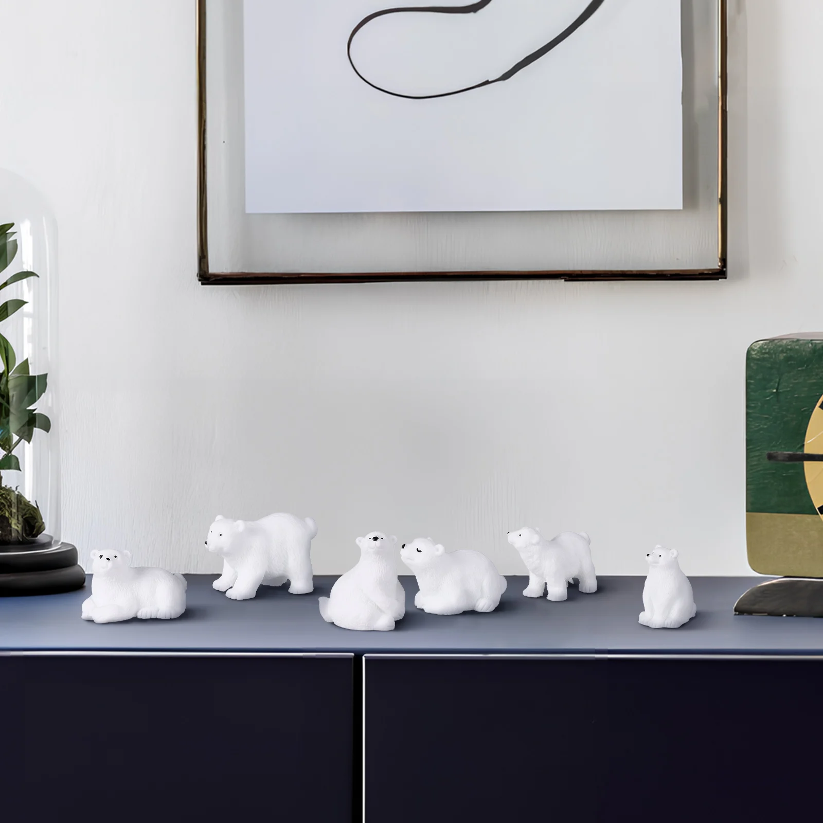 

10 шт., белый медведь, арктические животные, зимний декор, детские маленькие животные для дома, украшение в виде арктических животных, подарок