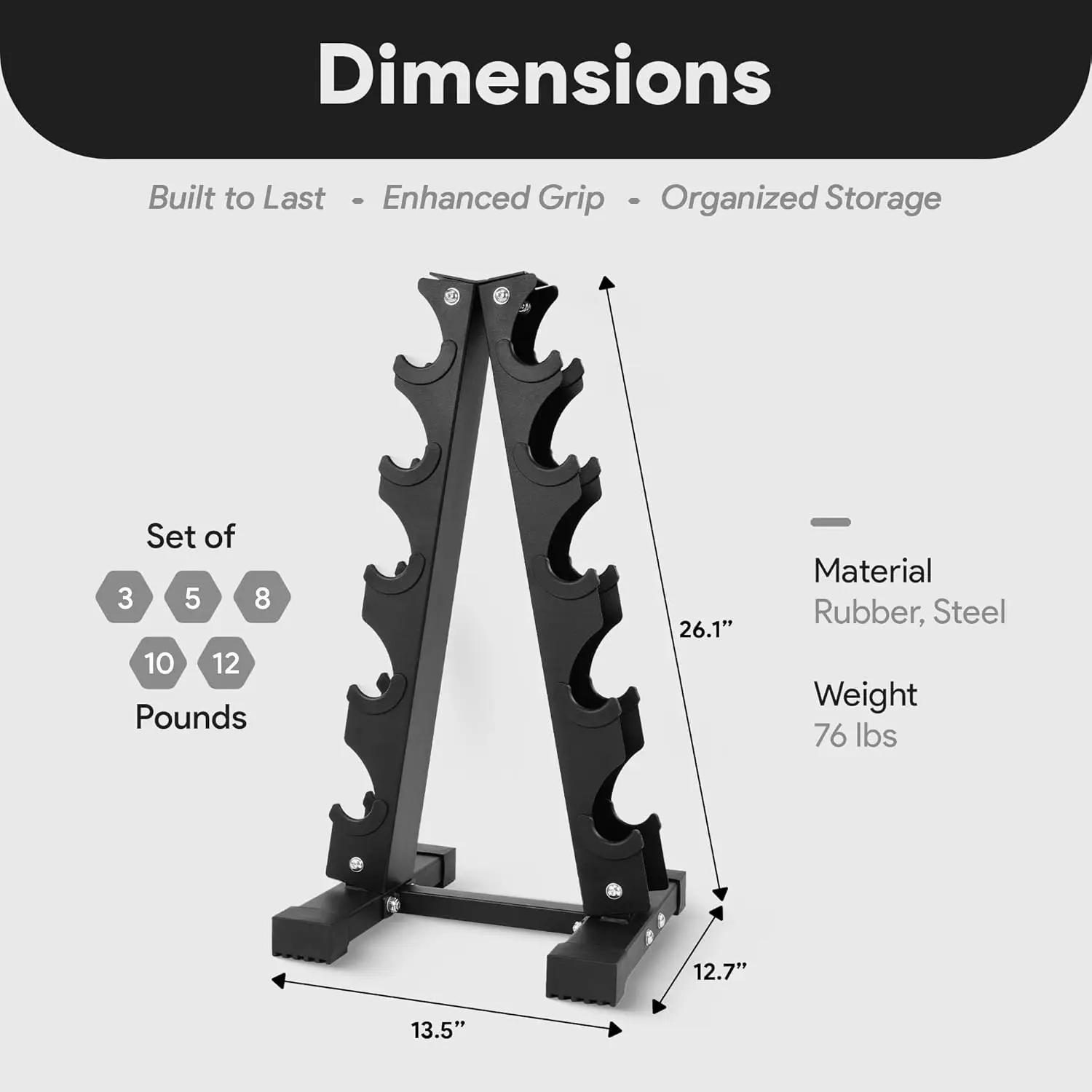 Neoprene Coated Hex Dumbbell Set with Stand
