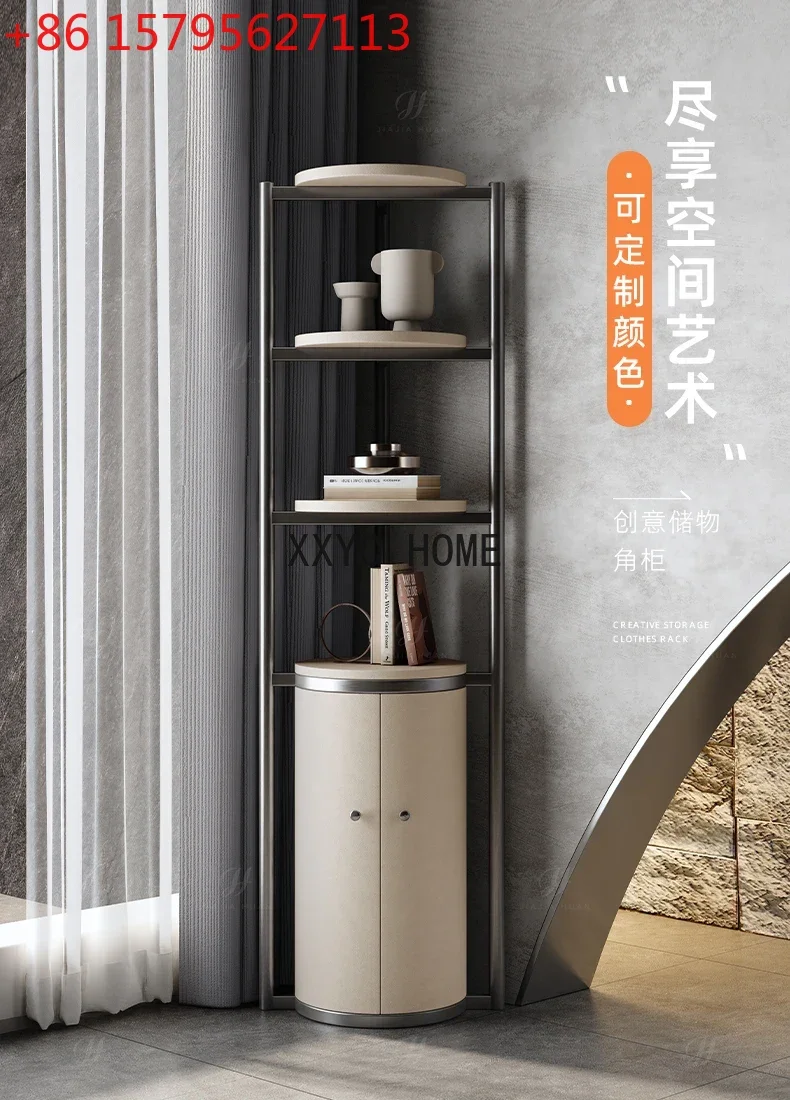 

Угловой стеллаж для гостиной в стиле лайт-люкс, угловой шкаф, треугольный винный шкаф