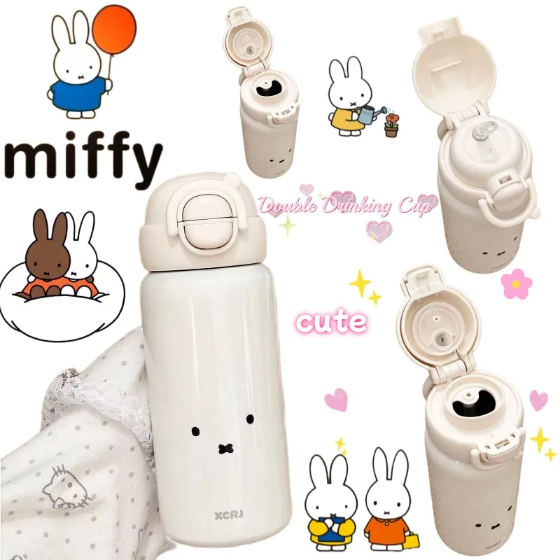 

Новая креативная термокружка Miffy, изысканная и простая, портативная, из нержавеющей стали, большая емкость, с соломинкой, для студентов