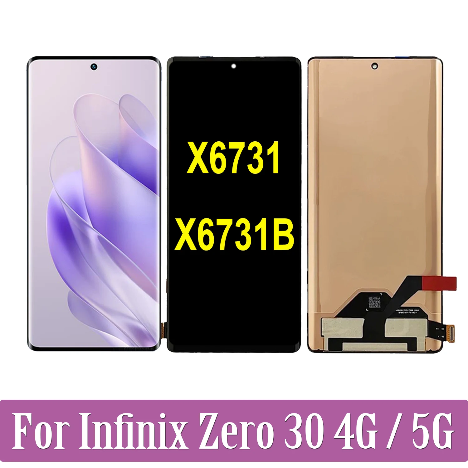 AMOLED For Infinix Zero 30 4G 5G LCD Display Touch Screen Digitizer Assembly For Infinix Zero30 X6731 X6731B LCD