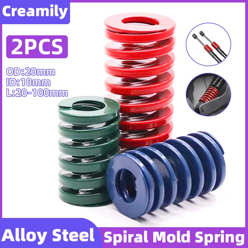 

Creamily 2PCS Mold Spring Spiral Stamping Alloy Steel Compression Die Spring OD20mm ID10mm L20-100mm Yellow/Blue/Red/Green/Brown
