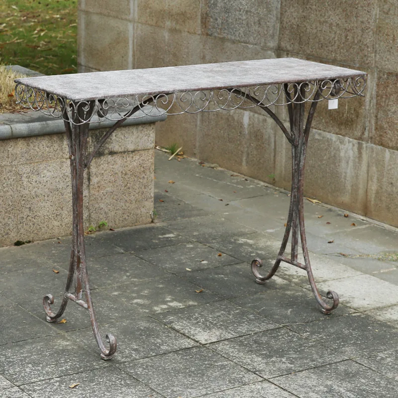 Outer single retro wrought iron flower stand, balcony shelf, floor-to-ceiling flower pot stand, outdoor courtyard, villa garden