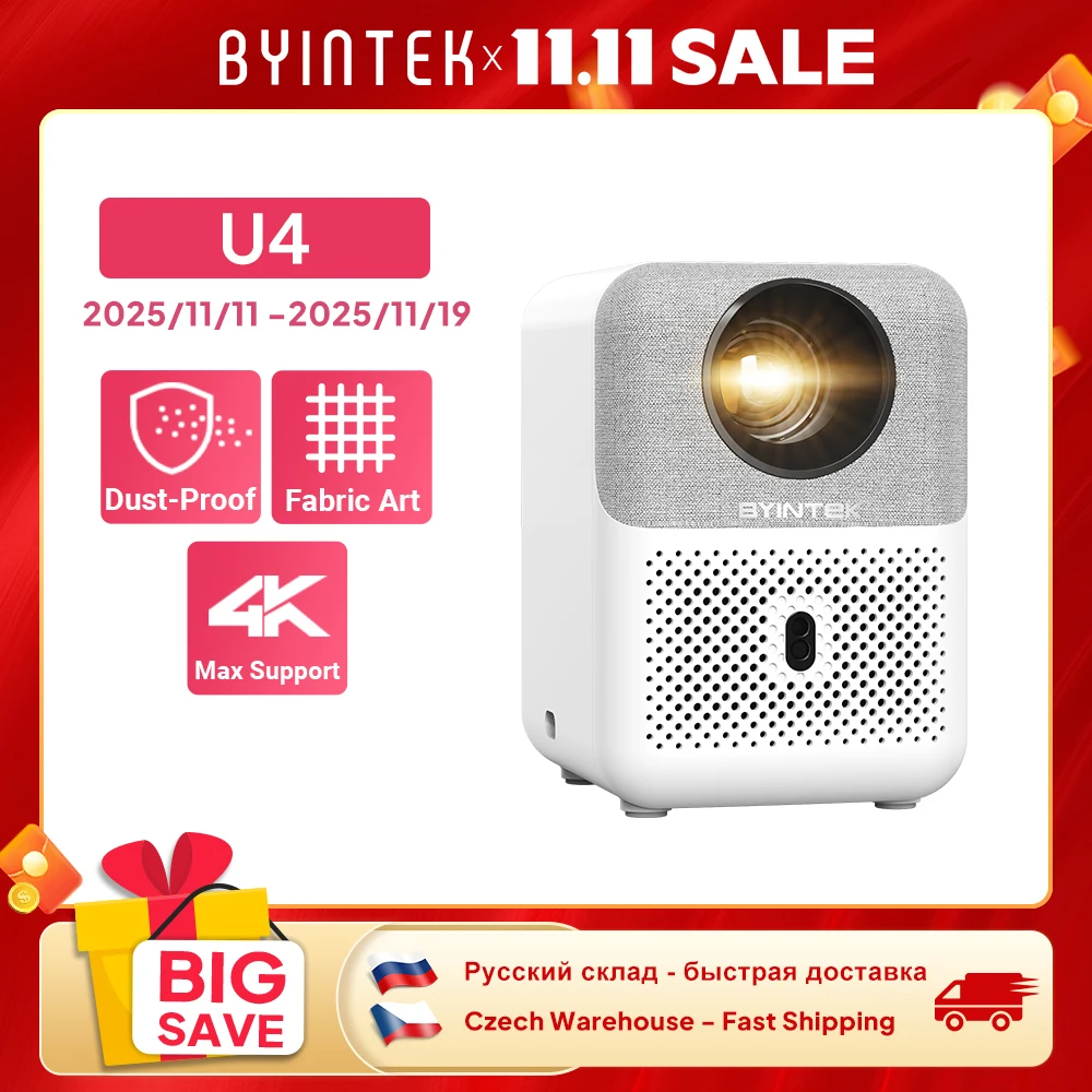 

BYINTEK LOVE U4 Projector 4K Smart 1080P Mini Home Theater Video Android WIFI for Smartphone Cinema