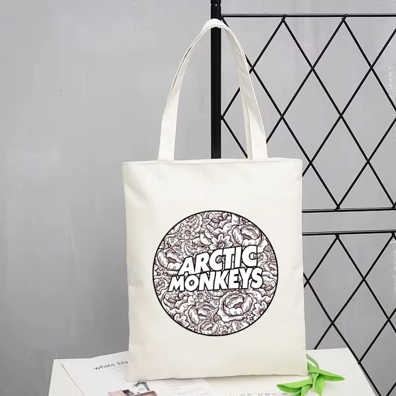 

Arctic Monkeys Sound Wave Rock Band Shopping Bag Eco Canvas Shopper Bolsas De Tela Bag Shoping Reusable Sacolas
