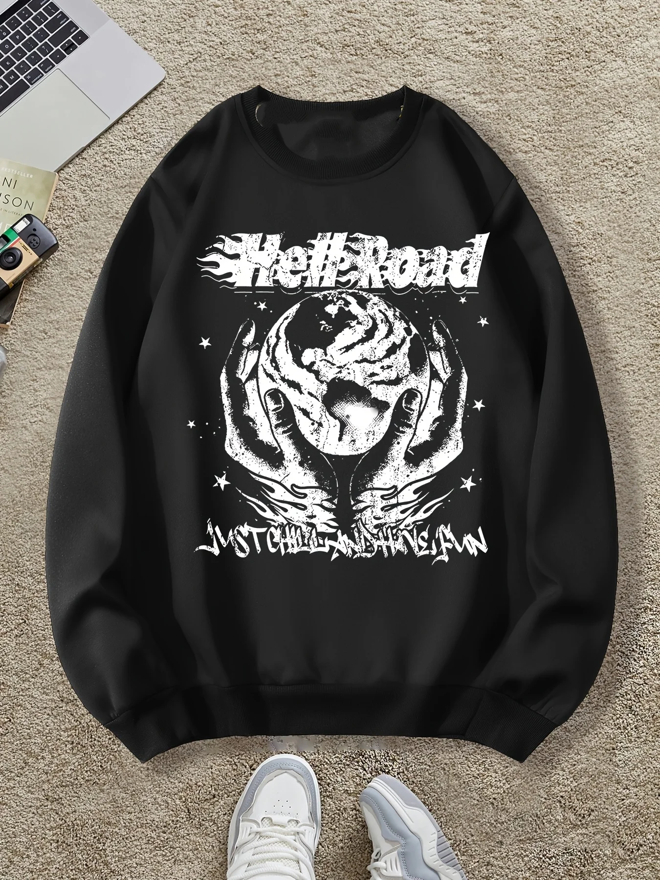 

Осенне-зимняя мужская и женская спортивная одежда с готическим принтом и длинными рукавами, повседневная свободная уличная спортивная толстовка