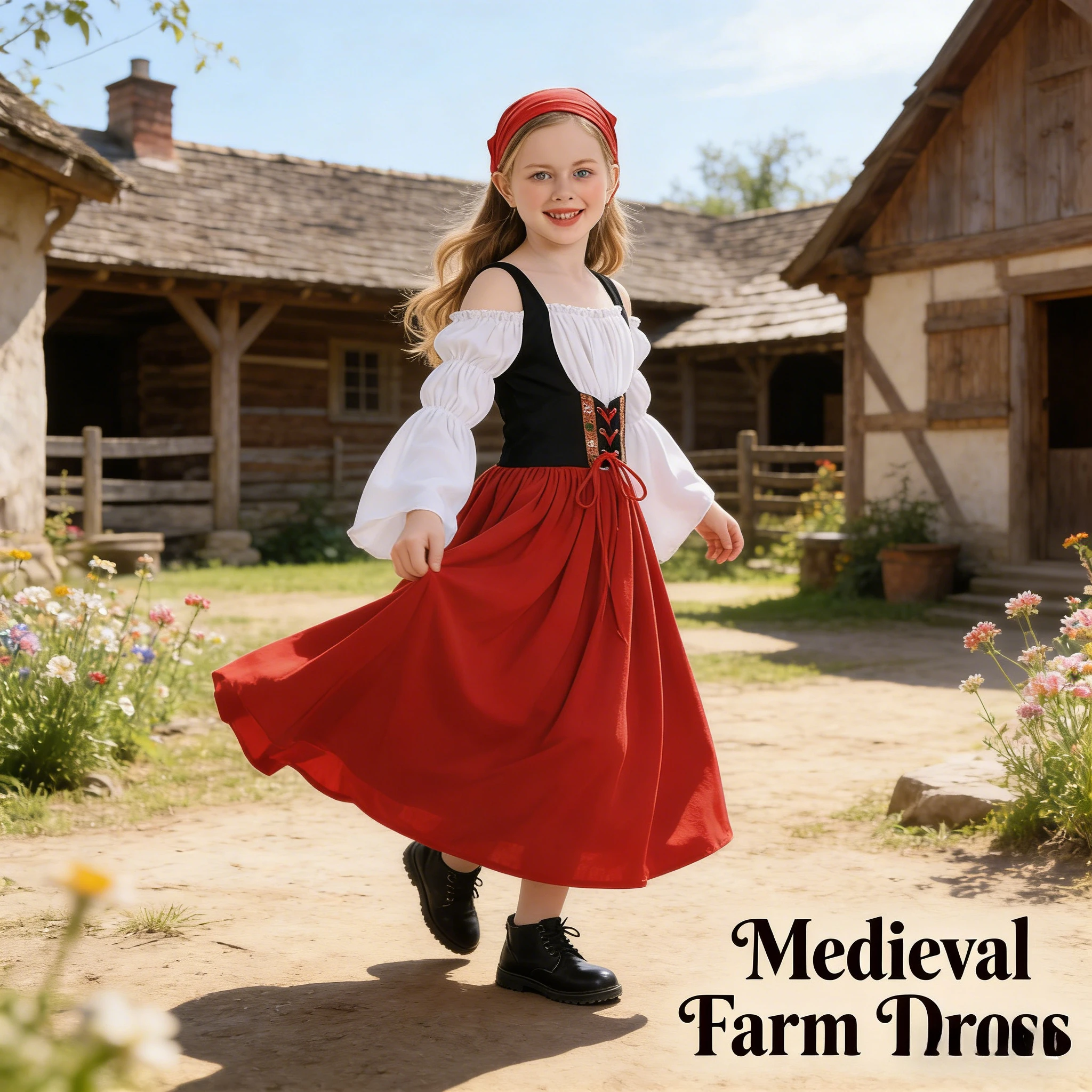 

Детский средневековый костюм фермера для Октоберфеста в Мюнхене, длинное платье, традиционный праздничный наряд для выступлений