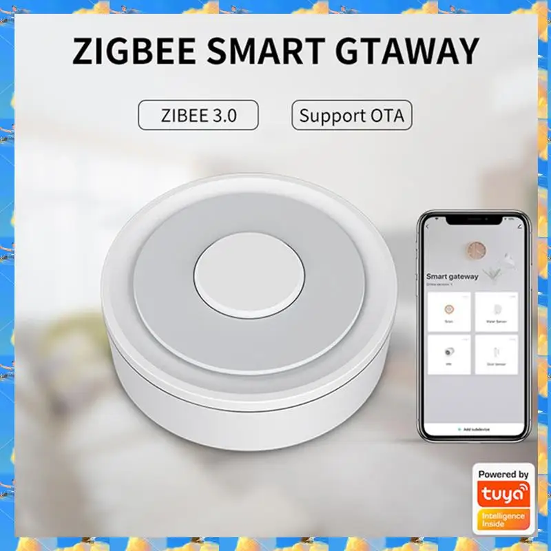 FTS Smart Homekit Gateway Hub Smart Wireless Zigbee Bridge Tuya Smartlife APP التحكم عن بعد يعمل مع Homekit Alexa Plast