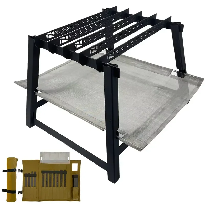 Ultra-Light Multi-Functional Detachable Barbecue Boiling Water Folding Bracket Outdoor Camping Fire Rack for Charcoal