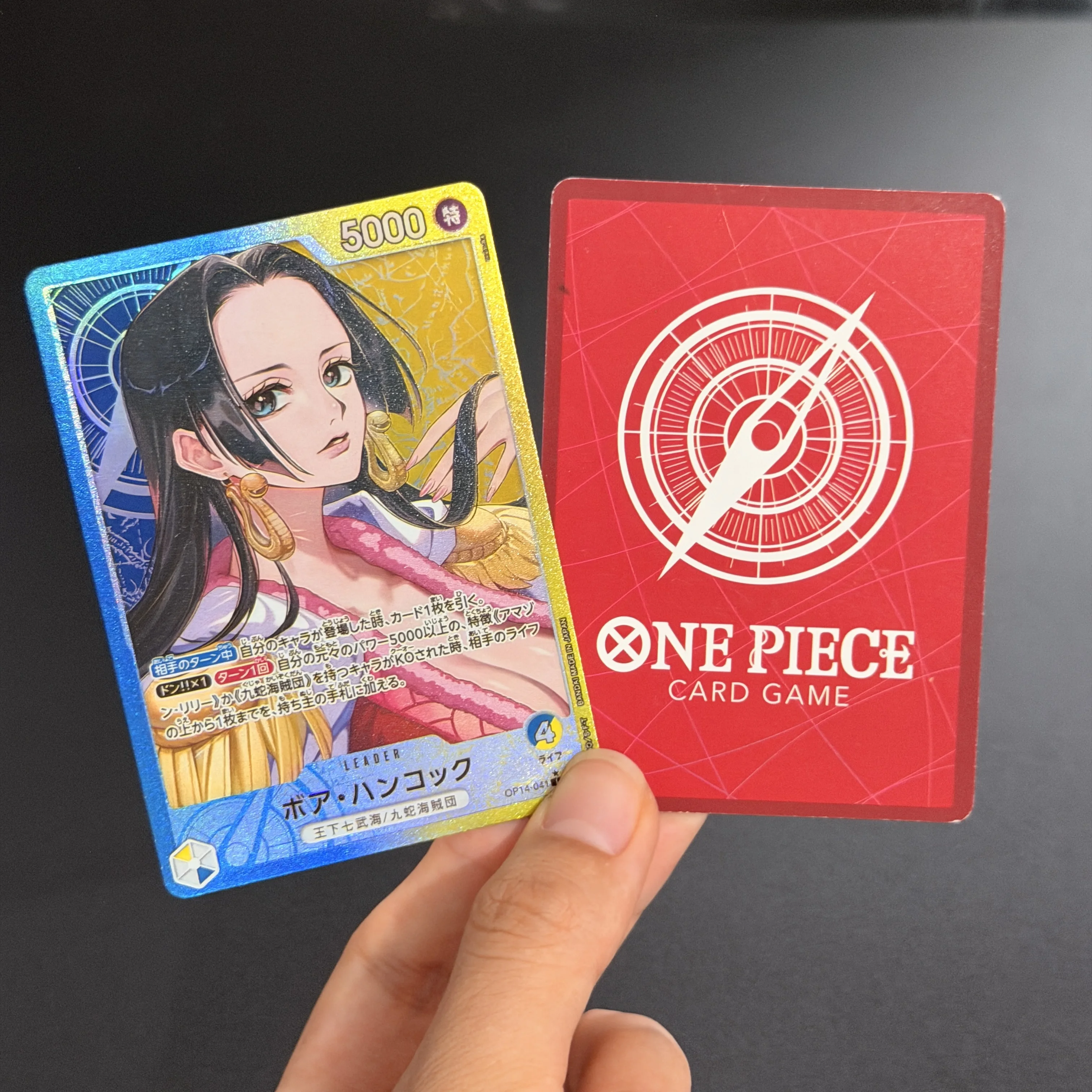 DIY One Piece Japanische Karte Trafalgar Law Crocodile Boa Hancock OP14 Leader Alternate Art Azure Sea's Seven Sammelkarte