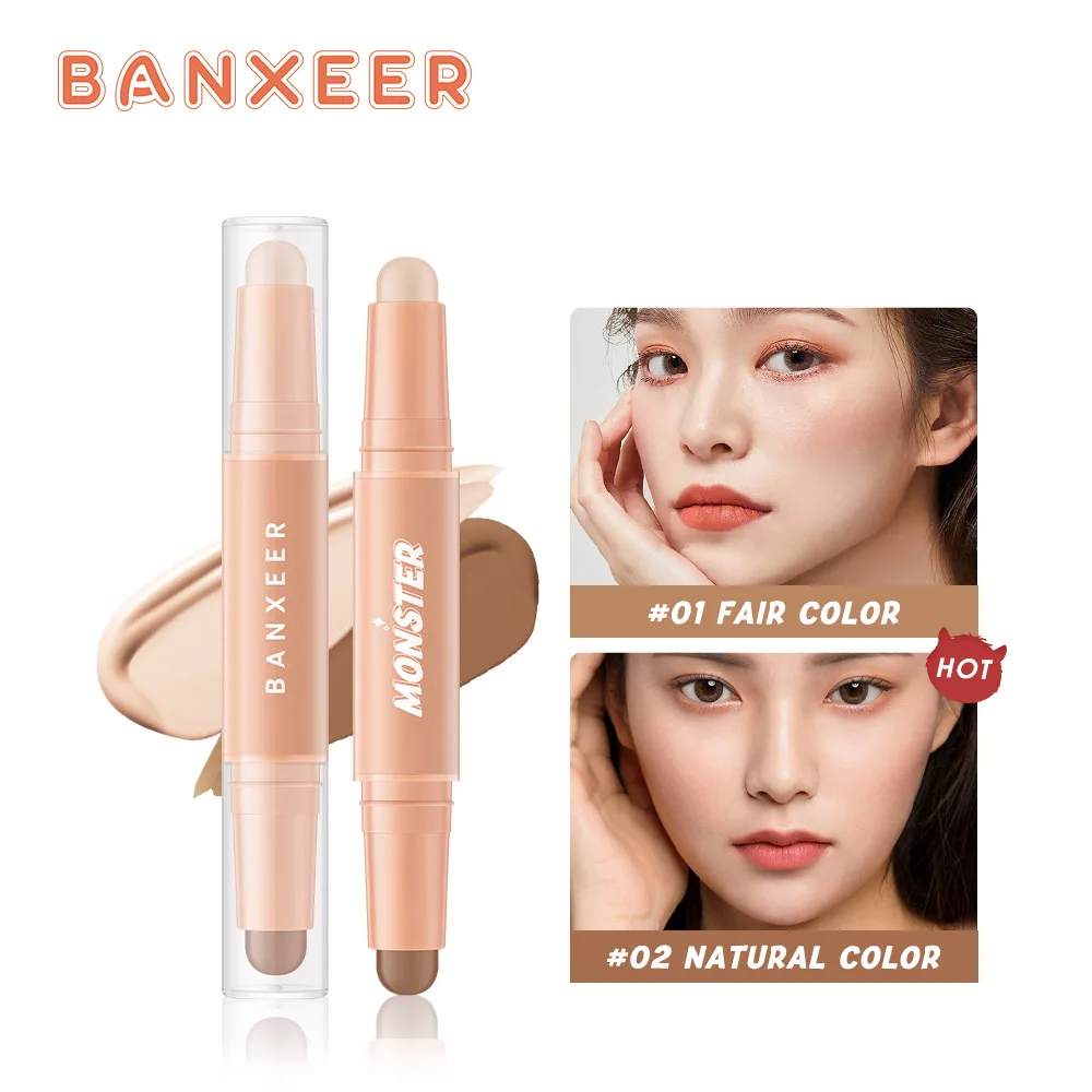 BANXEER Bronzer Viền Dính Nổi Bật Chống Nước Mờ Bút Che Khuyết Điểm Mỹ Phẩm 2 Đầu Shadow Contouring Trang Điểm