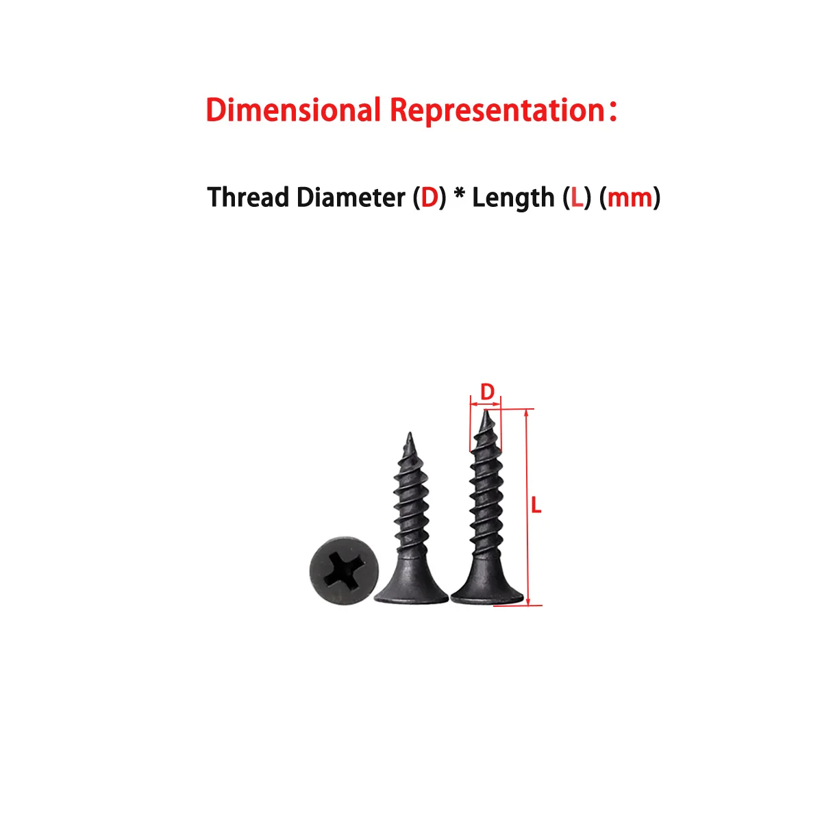 Hardened Self Tapping Screws, Cross Flat Head High-Strength Gypsum Board Wall Nails M3.5