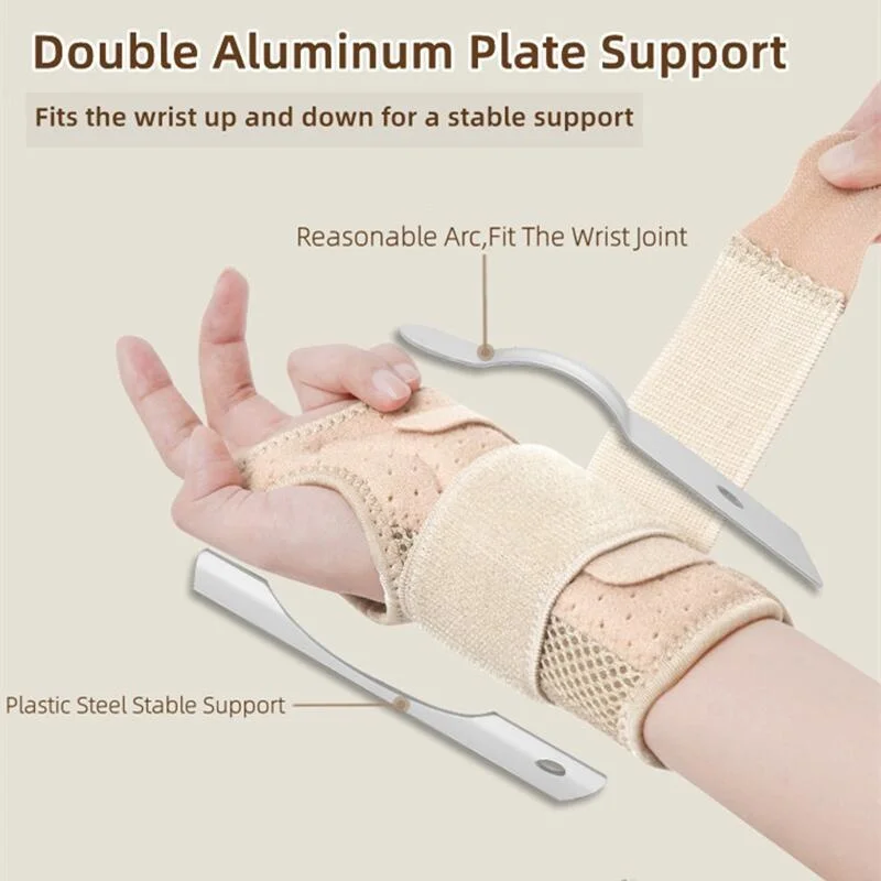 Adjustable Day Night Carpal Tunnel Wrist Support Protector with 2 Splints Men Women Palm Wrist Orthopedic Brace Hand Pain Relief