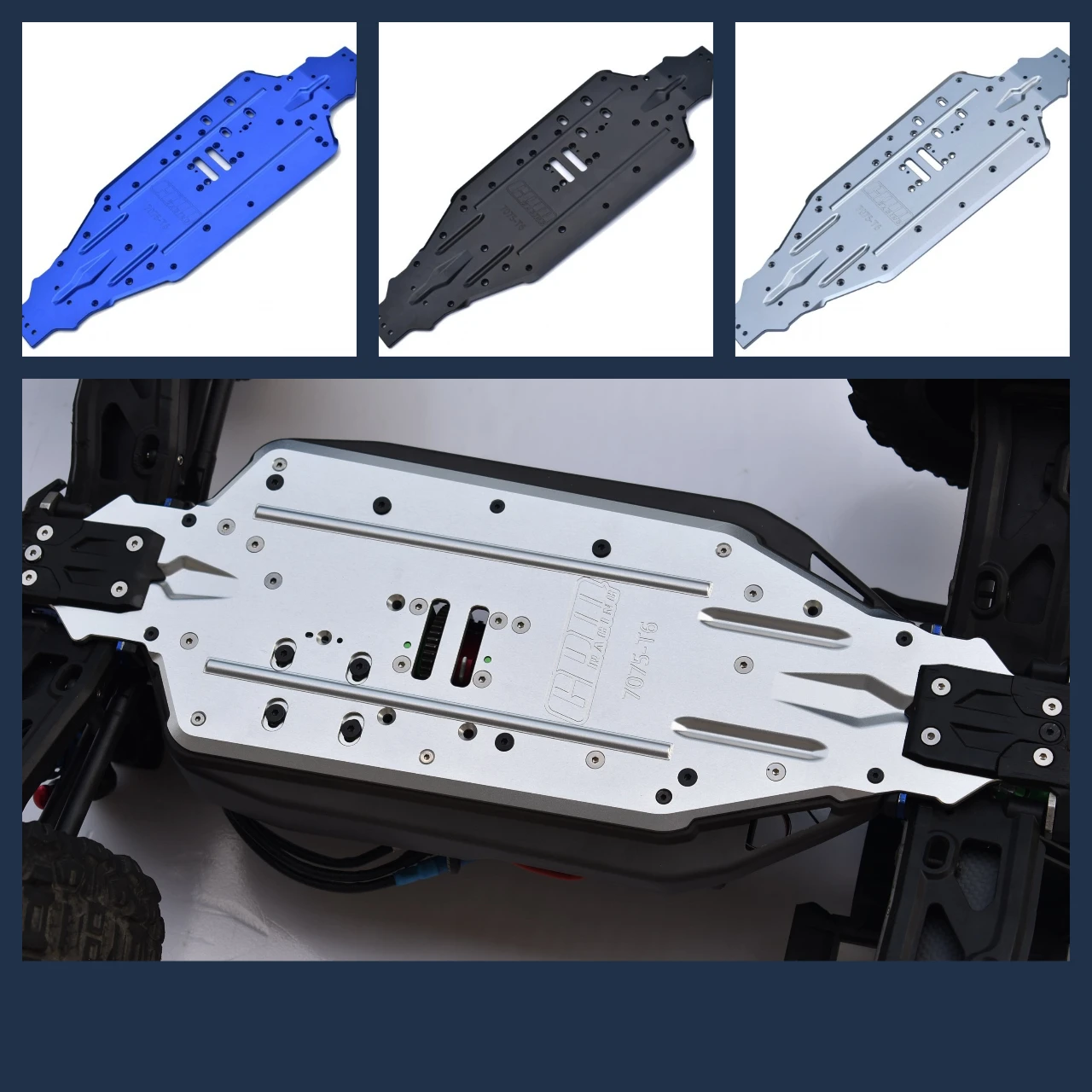GPM Aluminum 7075 Chassis Plate For TRAXXAS 1/8 Sledge Monster Truck 9522