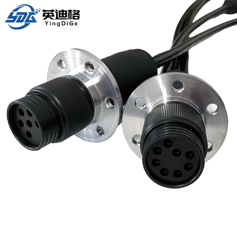 Durable Flange Connection Waterproof IP68 Male/Female Connector for Subsea ROV Underwater Thruster Applications 4 Pin Plug