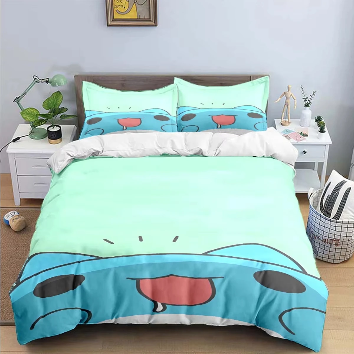 Kawaii Cartoon B-Bugcat Capoo Pattern Bedding Sets Bed Supplies Set Duvet Cover Comforter Set Bedding Set Luxury Birthday Gift