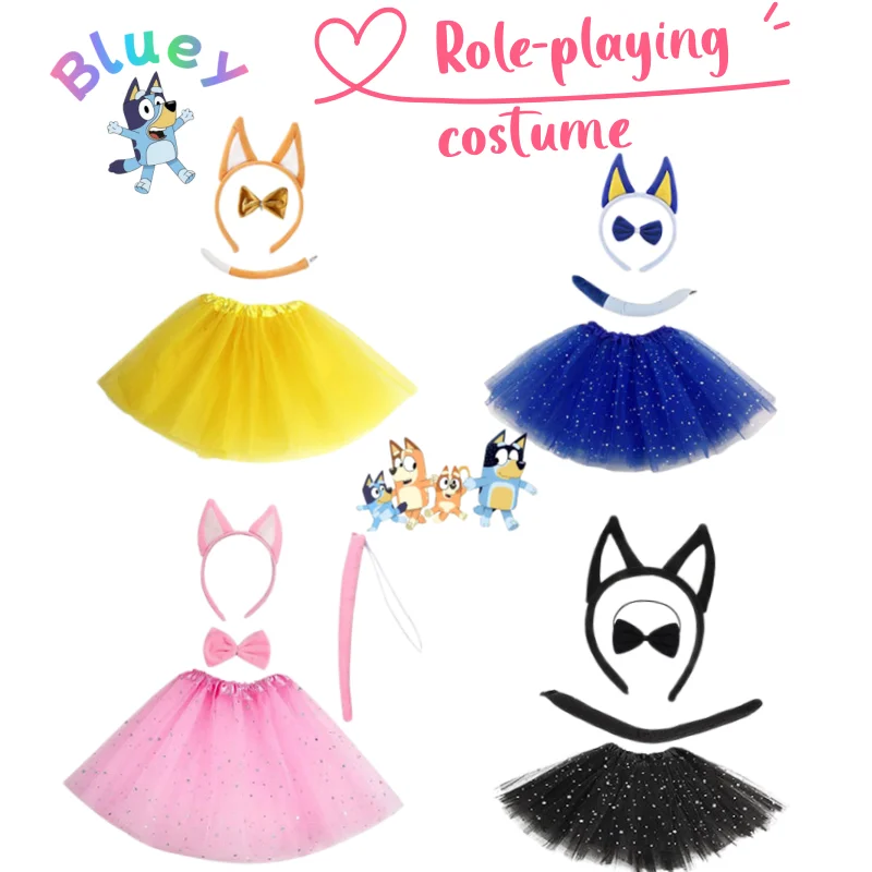 

Bluey Bingo Bandit High Color Value Creative Personality Hair Band Animation Cartoon Party Holiday Cosplay Clothing Decoration