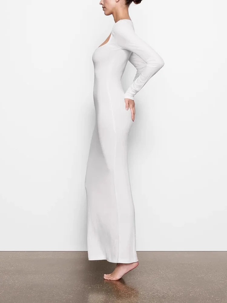 مثير طويل Sve Bodycon الدكتور طوق كبير متجر على الانترنت جديد وصول Kardaian Sle عارضة عالية الخصر مزيج القطن الدكتور