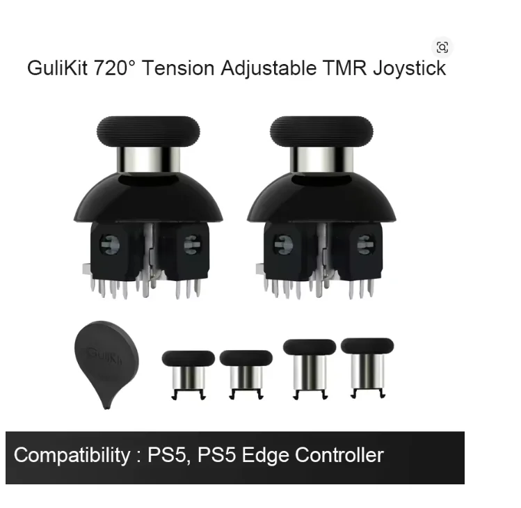 GuliKit 720 ° Joystick TMR con Tensión Ajustable para PS4, PS5, Edge, Switch Pro, Xbox Series, Accesorios para Controladores de Juegos